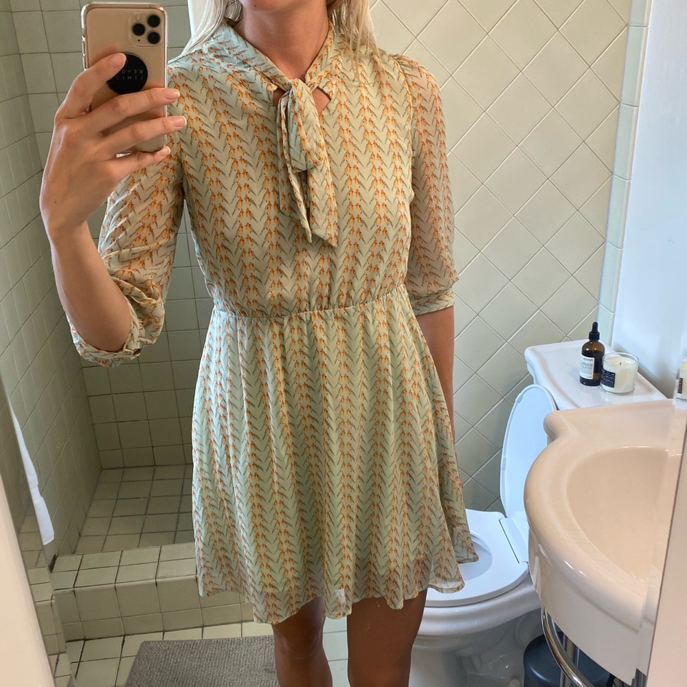 Mini dress with bow